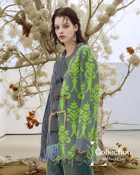 Patchwork Toggle Sweater